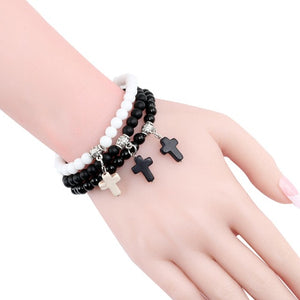 Brazalete de Perlas con Cruz 