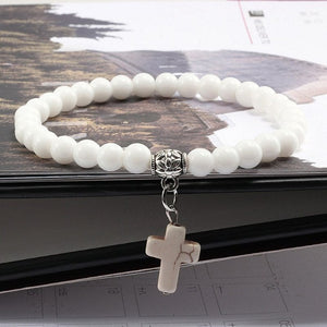 Pearl Bracelet with Cross 