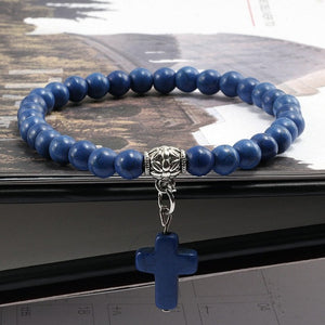 Pearl Bracelet with Cross 