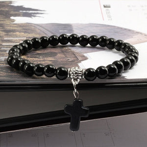 Pearl Bracelet with Cross 