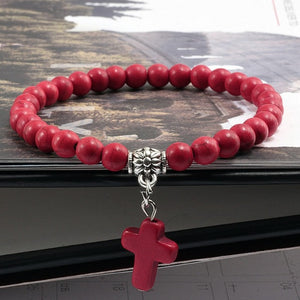 Pearl Bracelet with Cross 