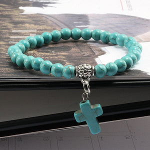 Pearl Bracelet with Cross 