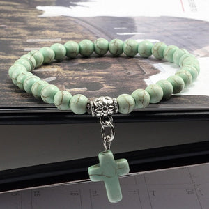 Bracelet de Perle avec Croix