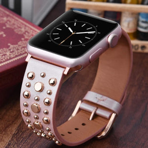 Bracelet en Cuir à Rivets pour Apple Watch