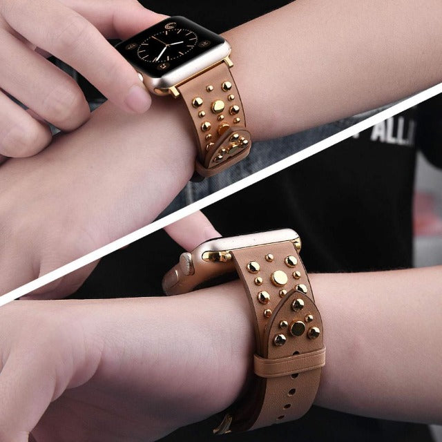 Nietenlederarmband für Apple Watch 