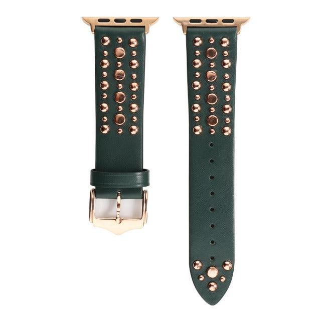 Bracelet en Cuir à Rivets pour Apple Watch