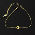 Bracelet Hexagramme Étoile de David Judaisme Gourmette or