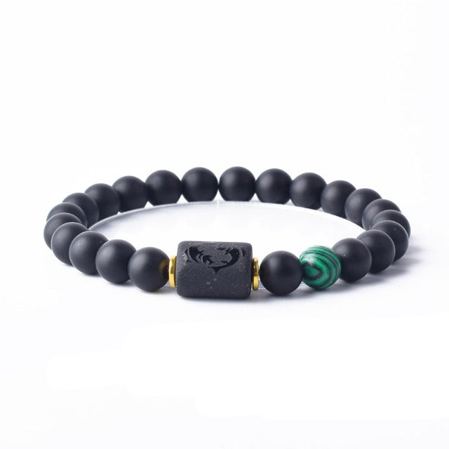 Pulsera De Cuero Con Perlas Para Hombre, 12 Constelaciones Y Signos Del Zodiaco, Bisutería Y Accesorios