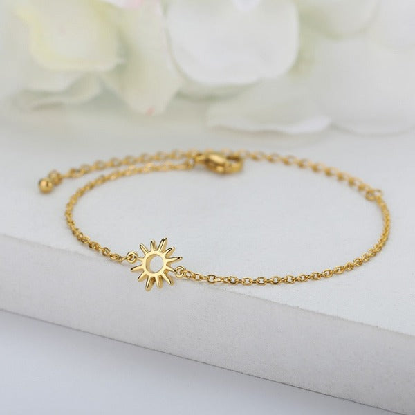 Bracelet Soleil Femme Gourmette Astre or
