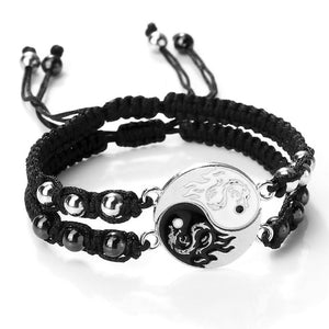 Bracelet Yin Yang Séparable Couple Meilleurs Amis Gourmette Homme Femme