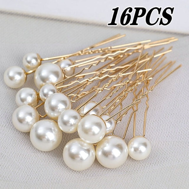 Spille per capelli da sposa con perle
