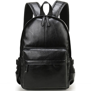 Cartable en Cuir Homme Noir Sac À Dos