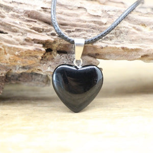 Collier avec Pendentif Coeur en Pierre Agate