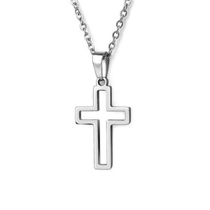 Collier Chrétien Pendentif Croix de Jésus Homme Femme argent