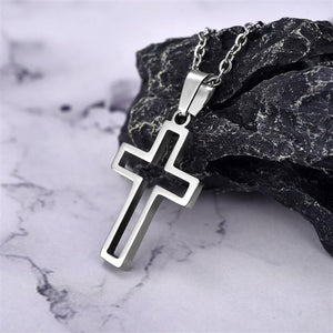 Collier Chrétien Pendentif Croix de Jésus Homme Femme argent