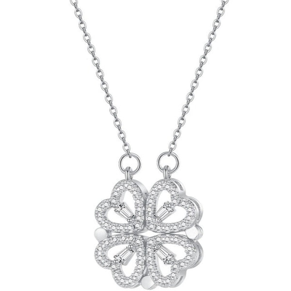 Collier Porte-bonheur Trèfle à 4 Feuilles Ajouré Yves Rocher - Longueur ~55cm Argenté - Occasion