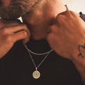 Colar Bússola para Homem Ouro & Prata prata