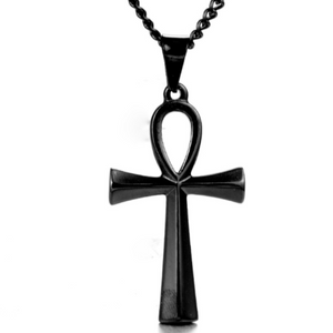 Collier Croix de Ankh noir