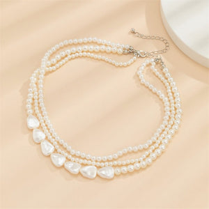 Collier de Perles Blanches Ras de Cou Femme