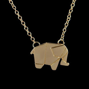 Collier Elephant Origami or