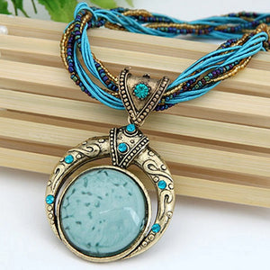 Collier Ethnique Bleu