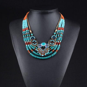 Collier Ethnique Turquoise