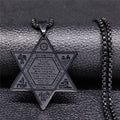 Hexagram Ketting Davidster Jodendom Hanger stijl 1 zwart