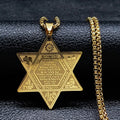 Hexagram Ketting Davidster Jodendom Hanger stijl 1 goud