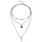 Collier Lune Argent femme