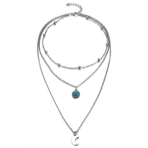 Collier Lune Argent femme