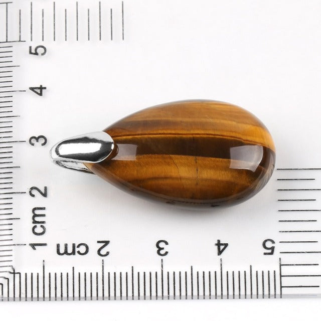 Collier Homme/femme Pierre Naturelle œil De Tigre – Pendentif Bohème Ethnique Sur Cuir (Budget Beauté)