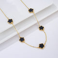 Gouden Ketting met Witte Parelmoer Klaver Agaat Cadeau Idee Sieraden voor Dames