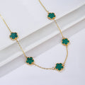 Collier Or Agate Trèfle blanc nacré Idée Cadeau Bijoux femmes