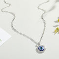 Halsketting Hanger Tegen het Boze Oog Blauw Grieks Turks Matiasma Mataki zilver