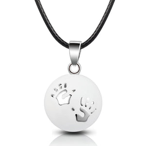 Collier Pendentif Femme Enceinte Bola de Grossesse pieds argentés