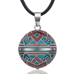 Collier Pendentif Femme Enceinte Bola de Grossesse Mexicain bleu ciel