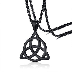 Collier Pendentif Nœud de la Trinité - Triquetra noir