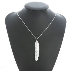 Collier Pendentif Plume Femme argent