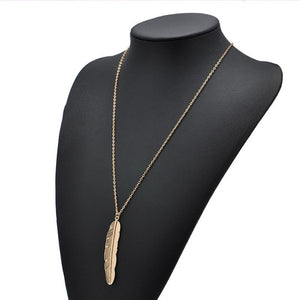 Collier Pendentif Plume Femme or