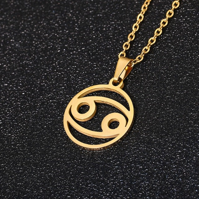 Zodiac Sign Necklace - Pendant 12 Constellations 