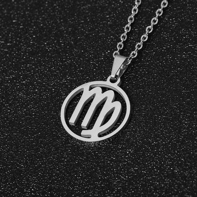 Collier Pendentif Signe Du Zodiaque LUTAKU - Acier Inoxydable 12 Constellations, Cadeau Astrologie
