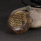 Pendentif Pierre Orgonite & Collier Homme femme Protection Méditation