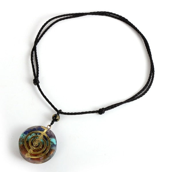 Ciondolo e collana in pietra di orgonite per uomo e donna, protezione meditazione