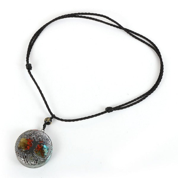 Ciondolo e collana in pietra di orgonite per uomo e donna, protezione meditazione