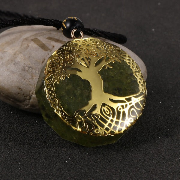 Ciondolo e collana in pietra di orgonite per uomo e donna, protezione meditazione
