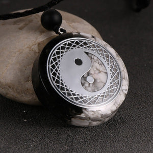 Pendentif Pierre Orgonite & Collier Homme femme Protection Méditation yin yang