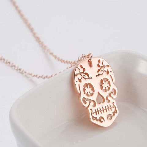 Tête de mort Rose Antique Rose Gold & Rhodium