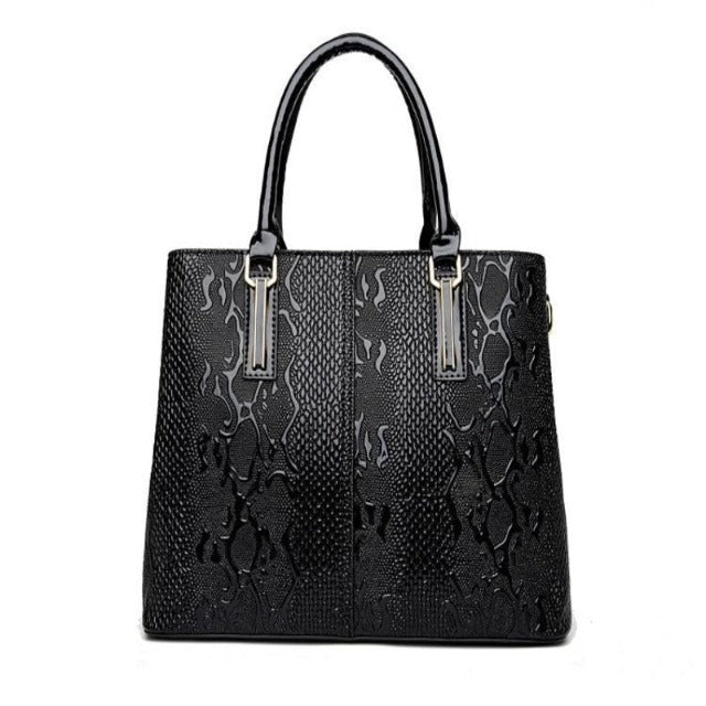 Schwarze Ledertasche 
