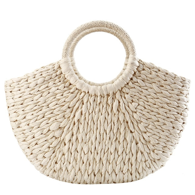 Sac Cabas en Rotin Crème