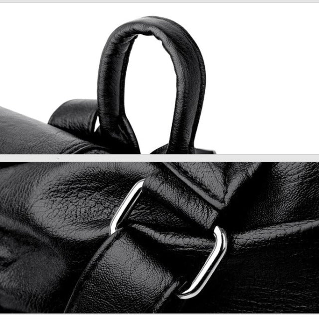Bolso de cuero con bolsillo para mujer negro 